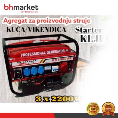Agregat Powertech Silent 6.5Hp monofazno-trofazni/benzin